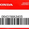 HONDA MOTOR EUROPE LTD.SLOUGH - 06431MA3405 ABDICHTUNGSSATZ