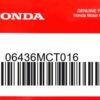 HONDA MOTOR EUROPE LTD.SLOUGH - 06436MCT016 BREMSBELAG-SATZ