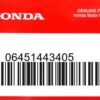 HONDA MOTOR EUROPE LTD.SLOUGH - 06451443405 ABDICHTUNGSSATZ