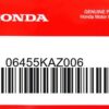 HONDA MOTOR EUROPE LTD.SLOUGH - 06455KAZ006 BREMSBELAG VORNE