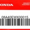 HONDA MOTOR EUROPE LTD.SLOUGH - 08A40EWX00015 BUCHSE