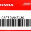 HONDA MOTOR EUROPE LTD.SLOUGH - 08F72MKZJ30 KIT