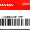 HONDA MOTOR EUROPE LTD.SLOUGH - 08M00K01D31 LOCK ASSY