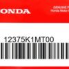 HONDA MOTOR EUROPE LTD.SLOUGH - 12375K1MT00 DICHTUNG