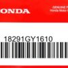 HONDA MOTOR EUROPE LTD.SLOUGH - 18291GY1610 DICHTUNG