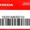 HONDA MOTOR EUROPE LTD.SLOUGH - 18291MKRD10 DICHTUNG