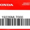 HONDA MOTOR EUROPE LTD.SLOUGH - 19226ML7000 DICHTUNG