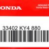 HONDA MOTOR EUROPE LTD.SLOUGH - 33402 KY4 880 GLAS