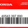 HONDA MOTOR EUROPE LTD.SLOUGH - 40543 397 890 EINSTELLER