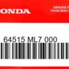 HONDA MOTOR EUROPE LTD.SLOUGH - 64515 ML7 000 MITTELSTUETZE