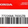 HONDA MOTOR EUROPE LTD.SLOUGH - 77226ML7600ZB RUECKSITZ *NH132L *