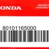 HONDA MOTOR EUROPE LTD.SLOUGH - 80101165000 GUMMI