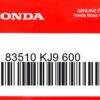 HONDA MOTOR EUROPE LTD.SLOUGH - 83510 KJ9 600 ISOLATOR