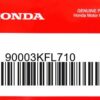 HONDA MOTOR EUROPE LTD.SLOUGH - 90003KFL710 SCHRAUBE