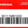 HONDA MOTOR EUROPE LTD.SLOUGH - 90111MB1000 SCHRAUBE
