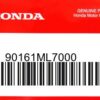 HONDA MOTOR EUROPE LTD.SLOUGH - 90161ML7000 FLANSCHENSCHRAUBE
