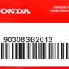 HONDA MOTOR EUROPE LTD.SLOUGH - 90308SB2013 MUTTER