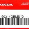 HONDA MOTOR EUROPE LTD.SLOUGH - 90314GBMS10 SCHRAUBE