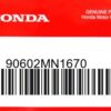 HONDA MOTOR EUROPE LTD.SLOUGH - 90602MN1670 SICHERUNG
