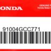 HONDA MOTOR EUROPE LTD.SLOUGH - 91004GCC771 RADIAL KUGELLAGER