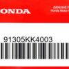 HONDA MOTOR EUROPE LTD.SLOUGH - 91305KK4003 O-RING