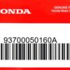 HONDA MOTOR EUROPE LTD.SLOUGH - 93700050160A OVALSCHRAUBE