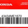 HONDA MOTOR EUROPE LTD.SLOUGH - 43434ME1670 GUMMI