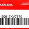 HONDA MOTOR EUROPE LTD.SLOUGH - 50617KV7670 HALTER