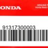 HONDA MOTOR EUROPE LTD.SLOUGH - 91317300003 O-RING