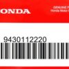 HONDA MOTOR EUROPE LTD.SLOUGH - 9430112220 STIFT
