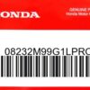 HONDA MOTOR EUROPE LTD.SLOUGH - 08232M99G1LPRO 4-STROKE 10W-40 MA ENG OI