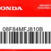 HONDA MOTOR EUROPE LTD.SLOUGH - 08F84MFJ810B KIT