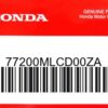 HONDA MOTOR EUROPE LTD.SLOUGH - 77200MLCD00ZA DOPPELSITZ KOMPL. *TYPE2*