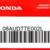 HONDA MOTOR EUROPE LTD.SLOUGH - 08AUDTTE002L CB1000F TEE L
