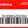 HONDA MOTOR EUROPE LTD.SLOUGH - 16169MGZ003SH LIMITER PLATE 25 KW CB500