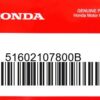 HONDA MOTOR EUROPE LTD.SLOUGH - 51602107800B ABDECKUNG UP. NH 1