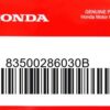 HONDA MOTOR EUROPE LTD.SLOUGH - 83500286030B SEITENDECKEL