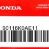 HONDA MOTOR EUROPE LTD.SLOUGH - 90116K0AE11 DRUCKNIETE 6MM