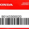 HONDA MOTOR EUROPE LTD.SLOUGH - 90143300020 BOLT
