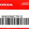 HONDA MOTOR EUROPE LTD.SLOUGH - 90600MC7612 SCREW