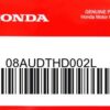 HONDA MOTOR EUROPE LTD.SLOUGH - 08AUDTHD002L HONDA HTG 1/4 ZIP TRICOLO