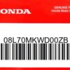 HONDA MOTOR EUROPE LTD.SLOUGH - 08L70MKWD00ZB KIT
