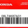 HONDA MOTOR EUROPE LTD.SLOUGH - 08L74K87A31 KIT