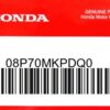 HONDA MOTOR EUROPE LTD.SLOUGH - 08P70MKPDQ0 KIT