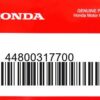 HONDA MOTOR EUROPE LTD.SLOUGH - 44800317700 GEAR