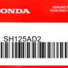 HONDA MOTOR EUROPE LTD.SLOUGH - SH125AD2 HONDA SH125AD2